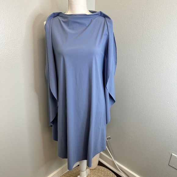 M2057 by Maria Pinto Lilac Tunic Mock Neck Cape Sleeve Dress size Small - Picture 1 of 8